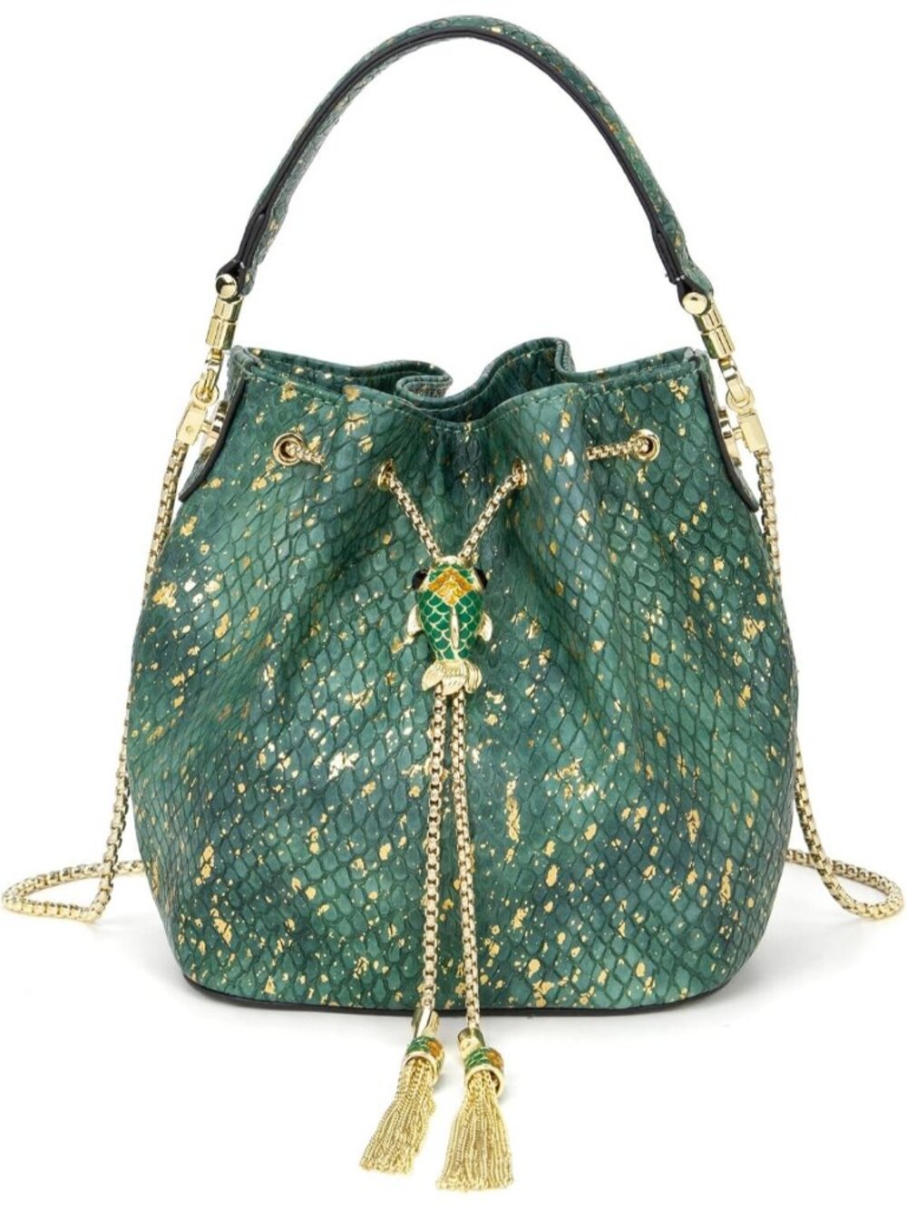 Women Dark Green Sparkly Rhinestone Clutch Purse Diamond Chain Evening Bag